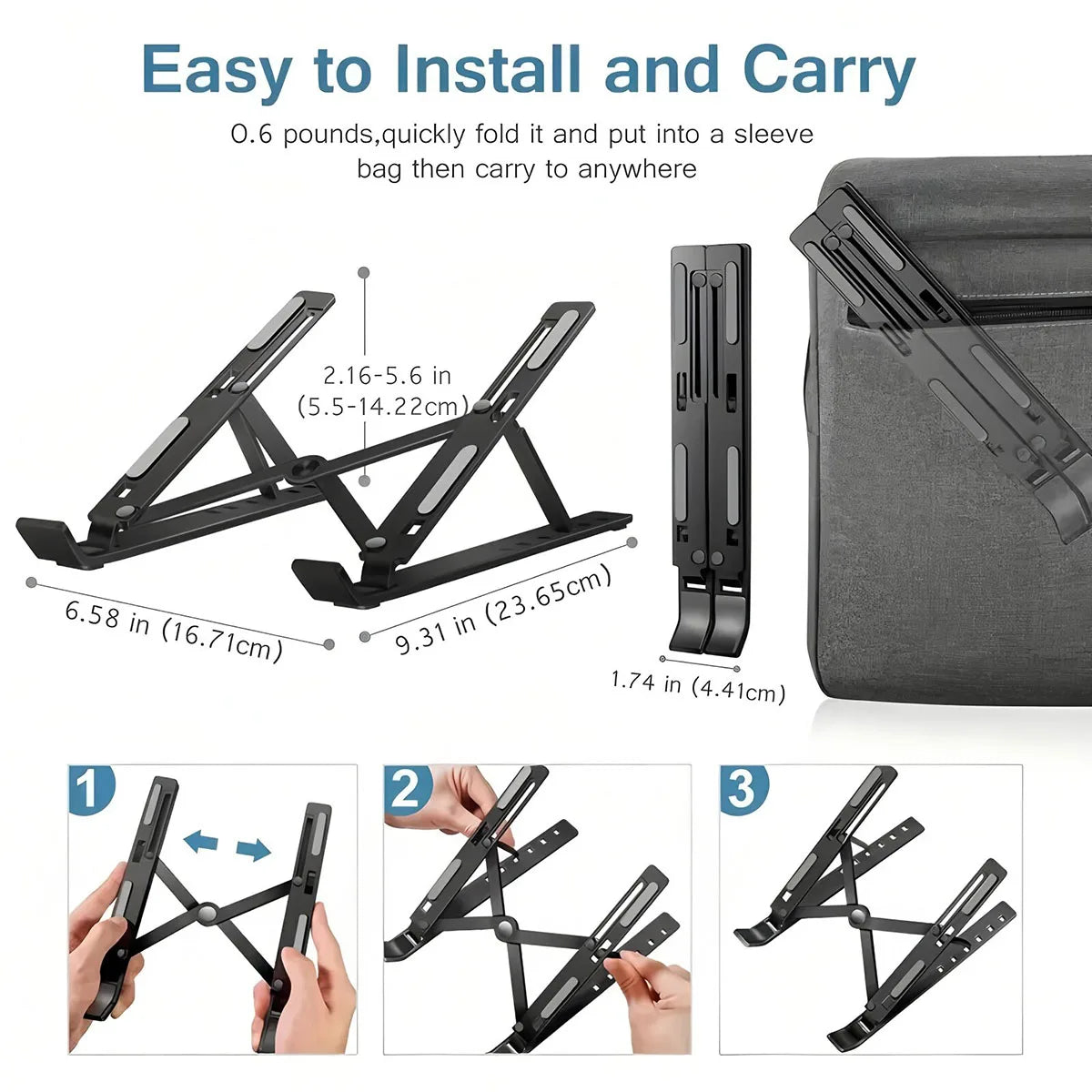 Multi-Level Adjustable Laptop & Tablet Stand – Lightweight & Portable